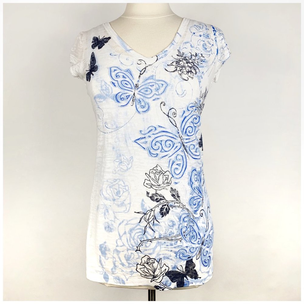 Vanity Sheer Butterfly T-shirt L
